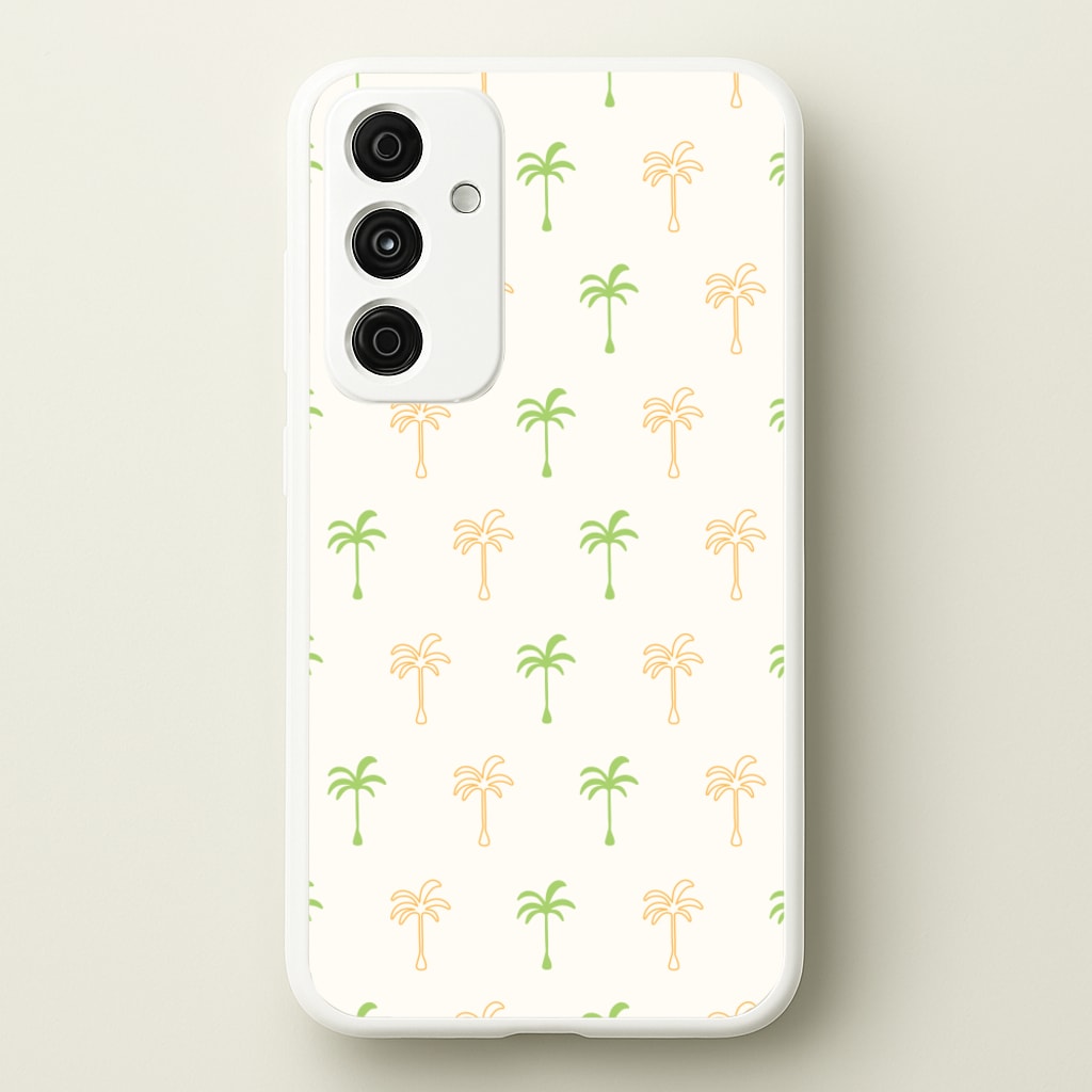 Green And Yellow Palms Pattern - Summer Phone Case for Galaxy A55