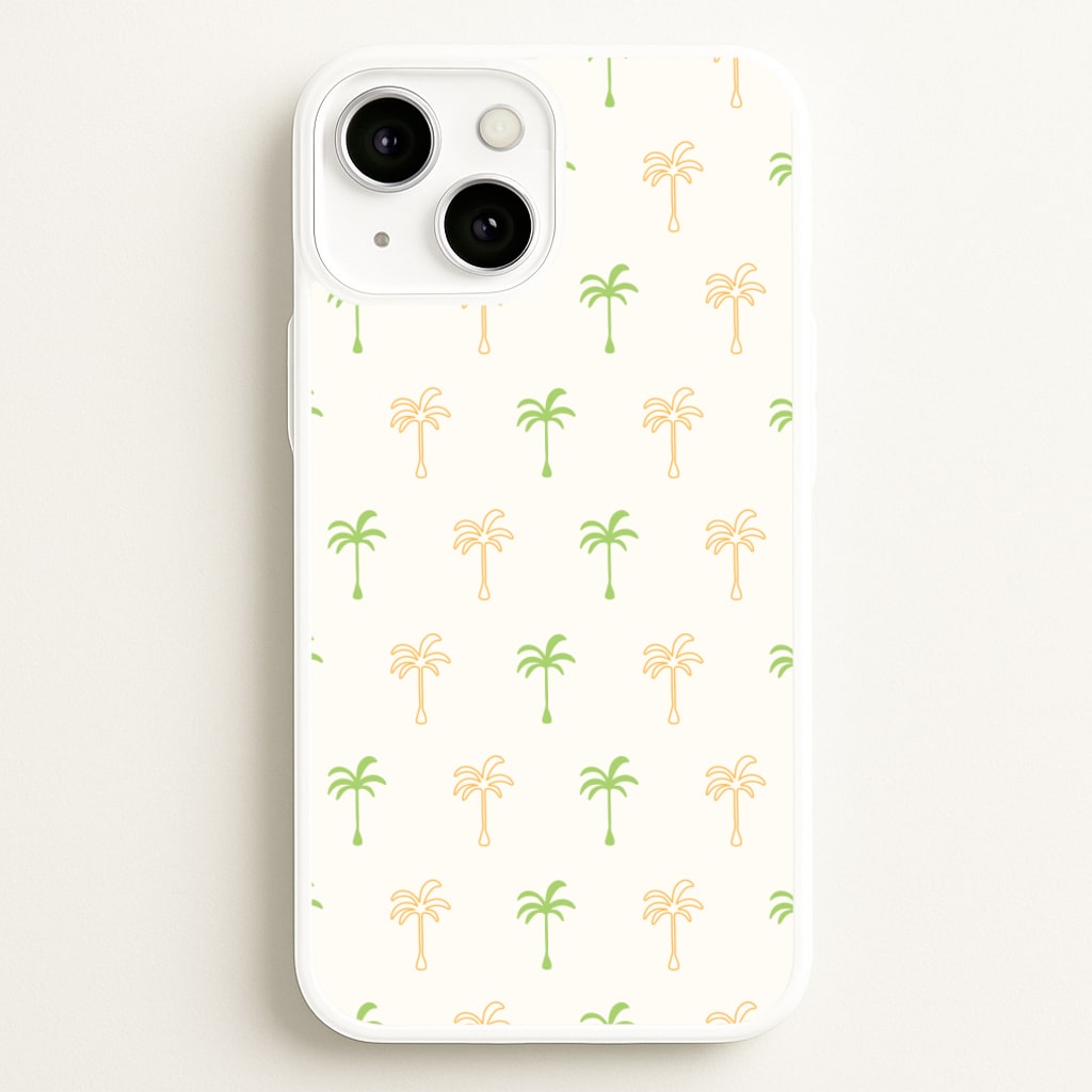Green And Yellow Palms Pattern - Summer Phone Case for iPhone 13