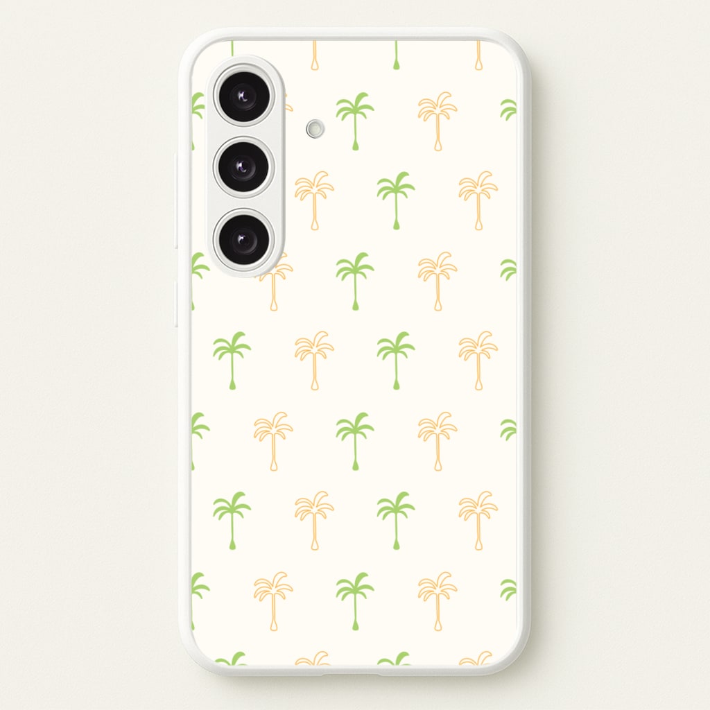 Green And Yellow Palms Pattern - Summer Phone Case for Galaxy S24