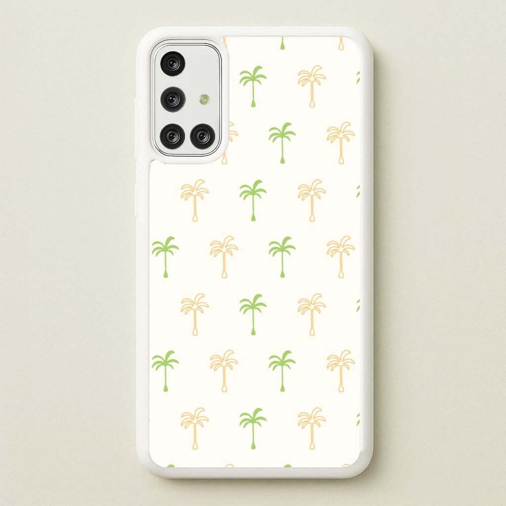 Green And Yellow Palms Pattern - Summer Phone Case for Galaxy A71