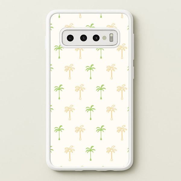 Green And Yellow Palms Pattern - Summer Phone Case for Galaxy S10