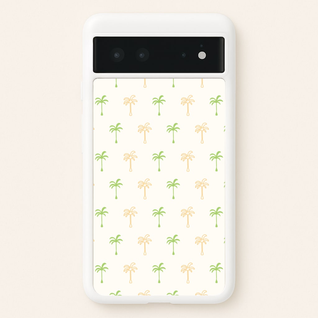 Green And Yellow Palms Pattern - Summer Phone Case for Google Pixel 6