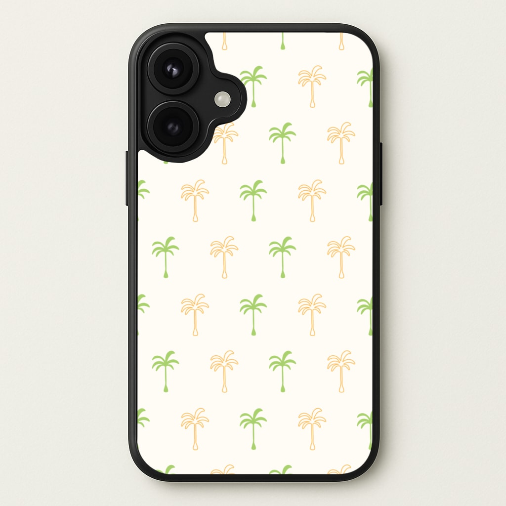 Green And Yellow Palms Pattern Phone Case for iPhone 17