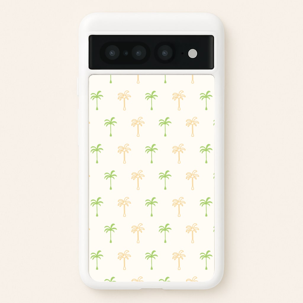 Green And Yellow Palms Pattern - Summer Phone Case for Google Pixel 7 Pro