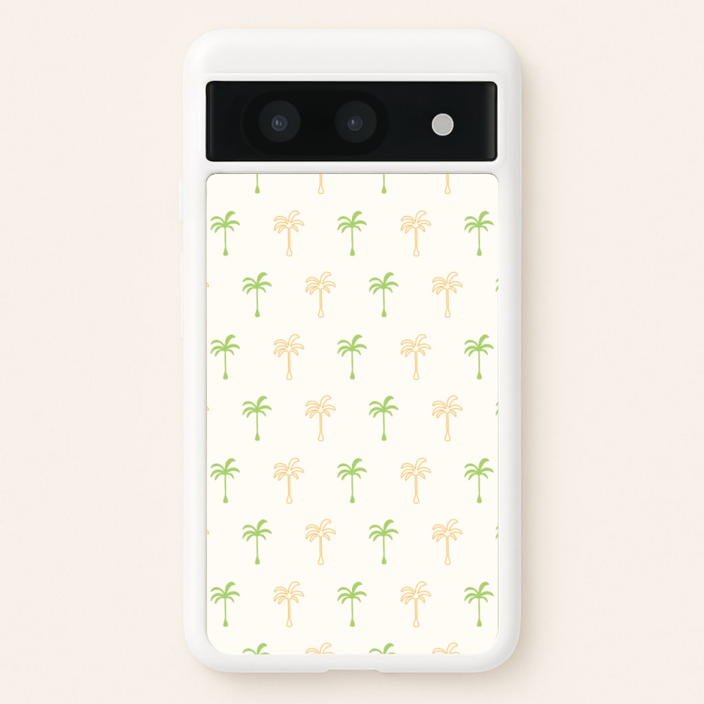 Green And Yellow Palms Pattern - Summer Phone Case for Google Pixel 8a