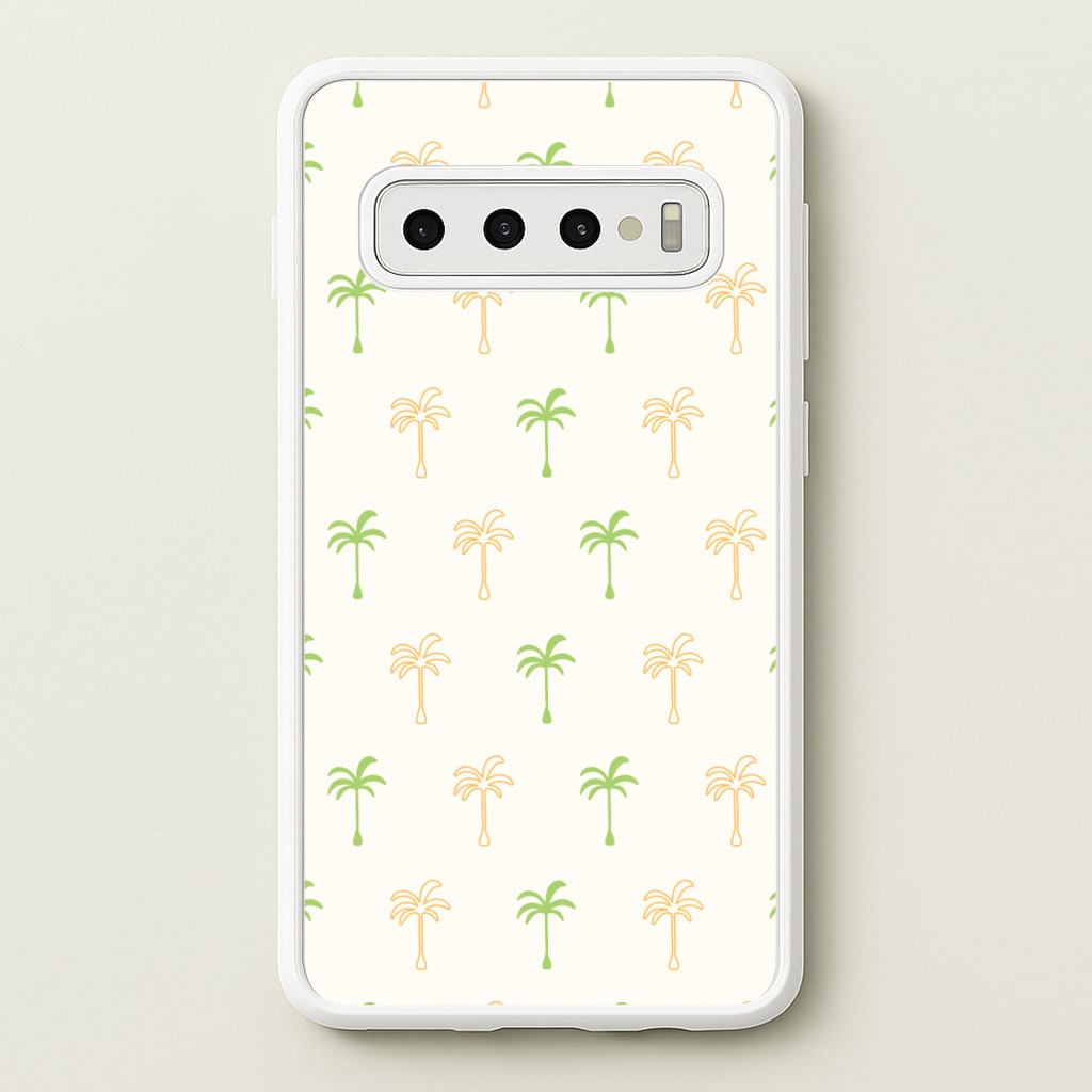 Green And Yellow Palms Pattern - Summer Phone Case for Galaxy S10 Plus