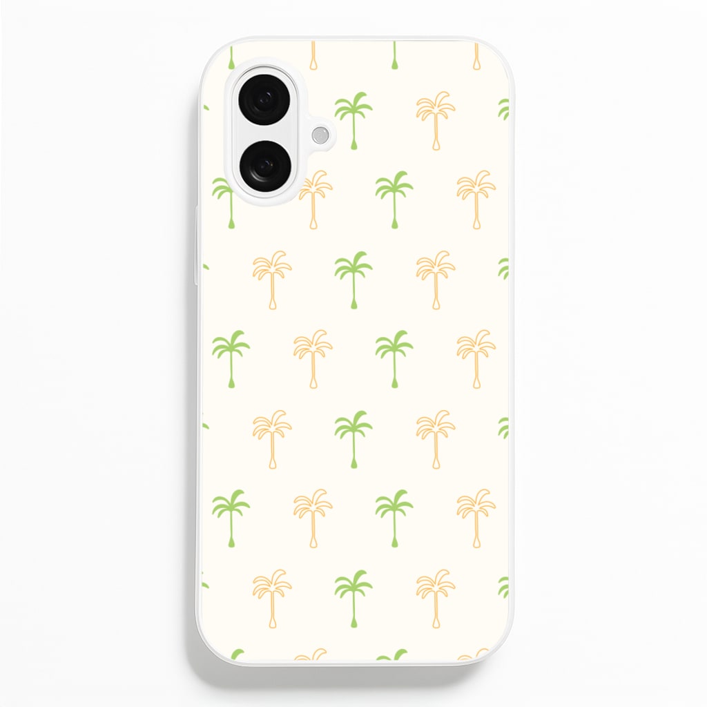 Green And Yellow Palms Pattern - Summer Phone Case for iPhone 16 Plus