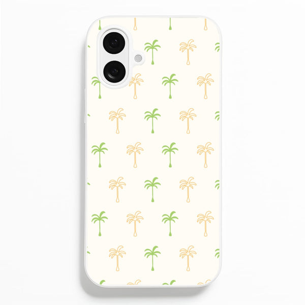 Green And Yellow Palms Pattern - Summer Phone Case for iPhone 16 Plus