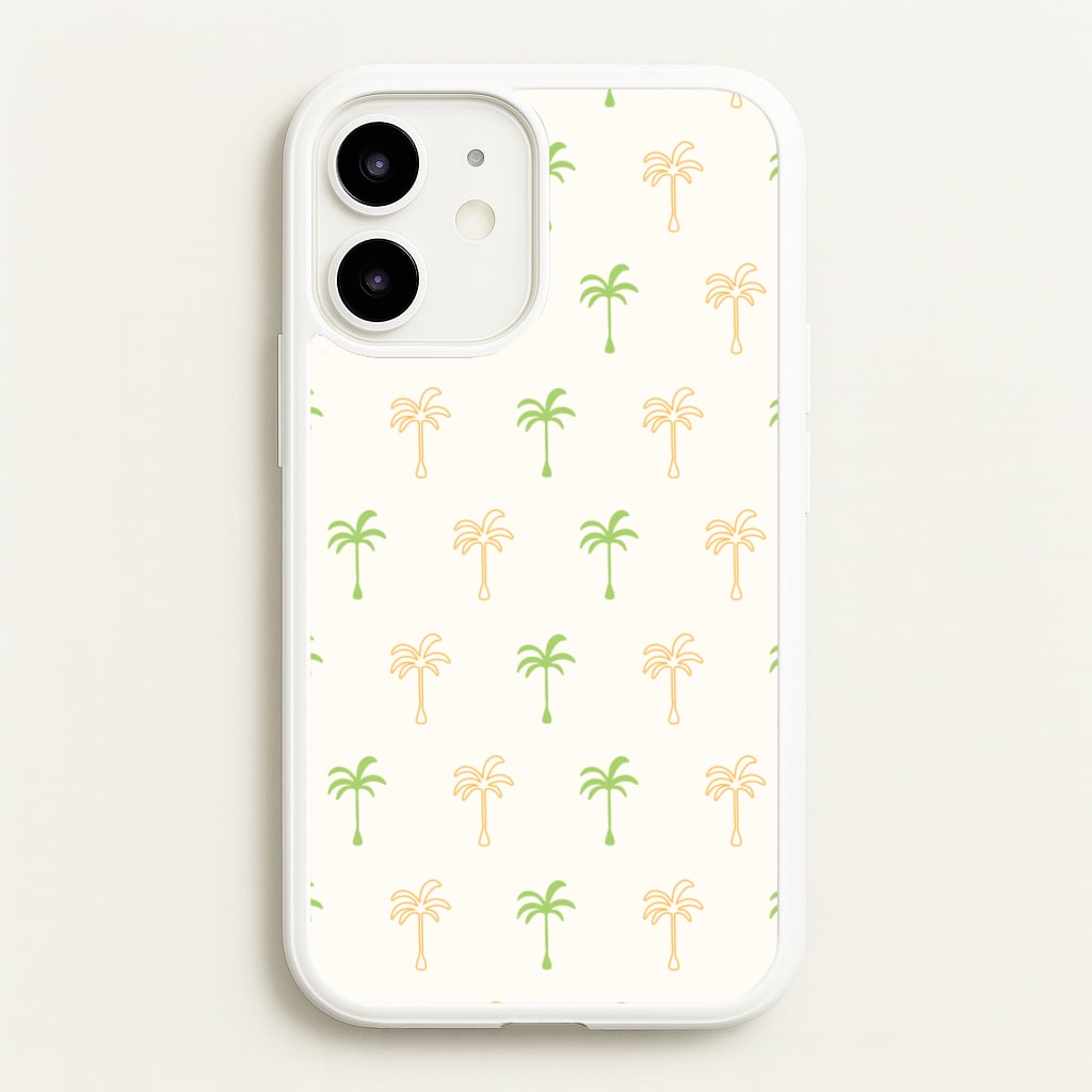 Green And Yellow Palms Pattern - Summer Phone Case for iPhone 12 Mini