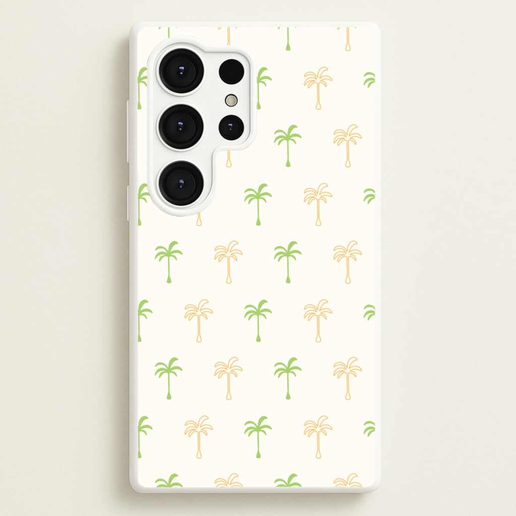 Green And Yellow Palms Pattern - Summer Phone Case for Galaxy S25 Ultra