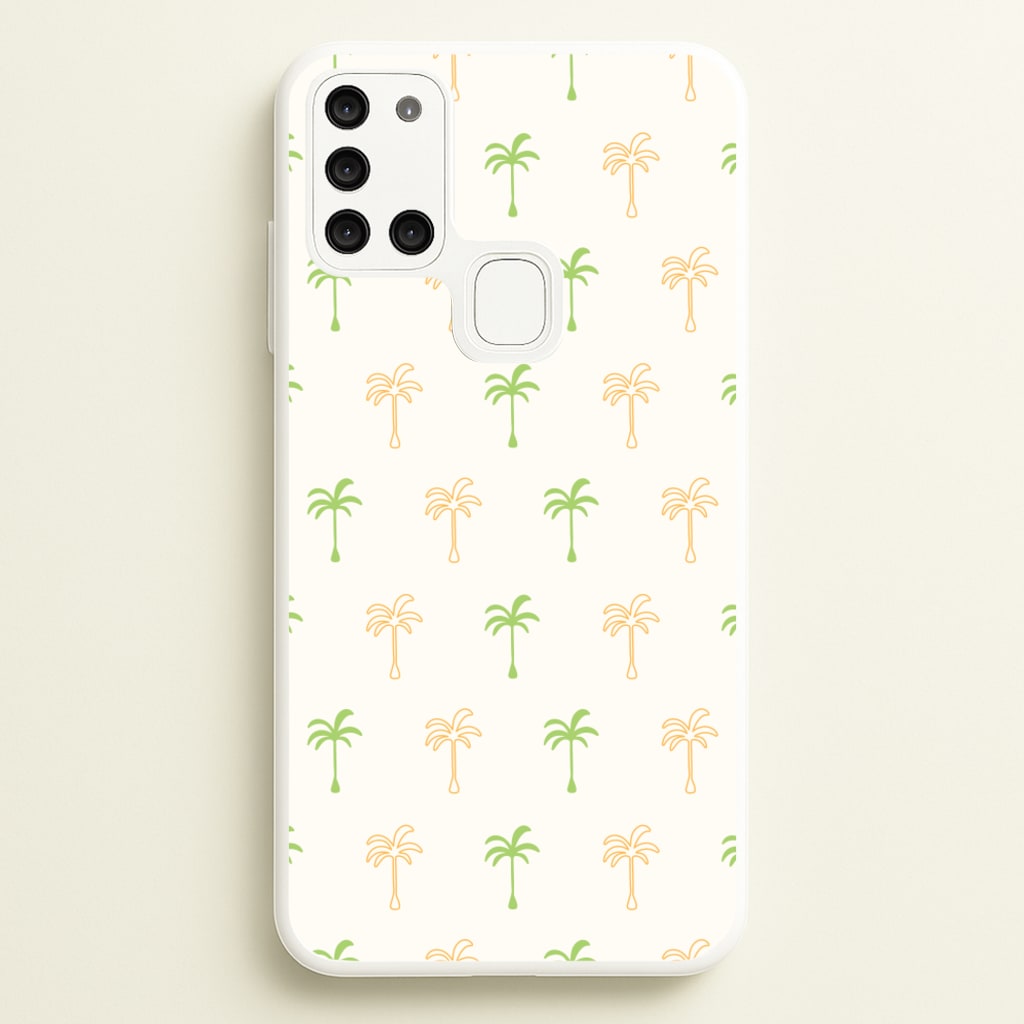 Green And Yellow Palms Pattern - Summer Phone Case for Galaxy A21s