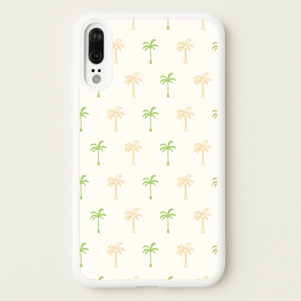 Green And Yellow Palms Pattern - Summer Phone Case for Huawei P20