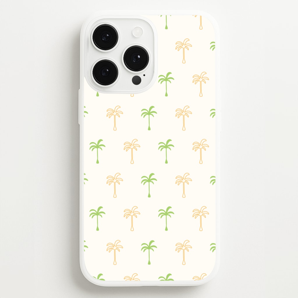 Green And Yellow Palms Pattern - Summer Phone Case for iPhone 13 Pro Max