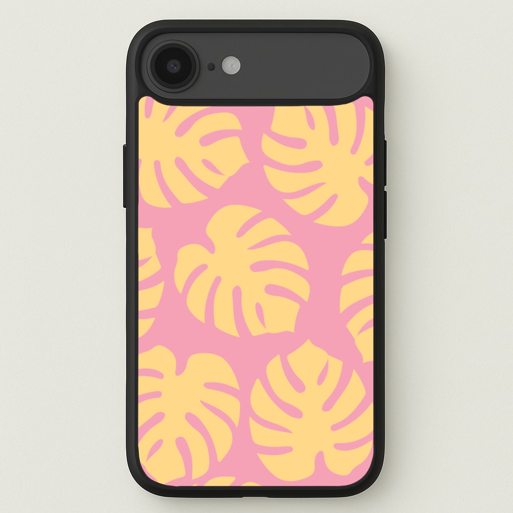 Pink And Yellow Summer Leaves Pattern Phone Case for iPhone 17 Air