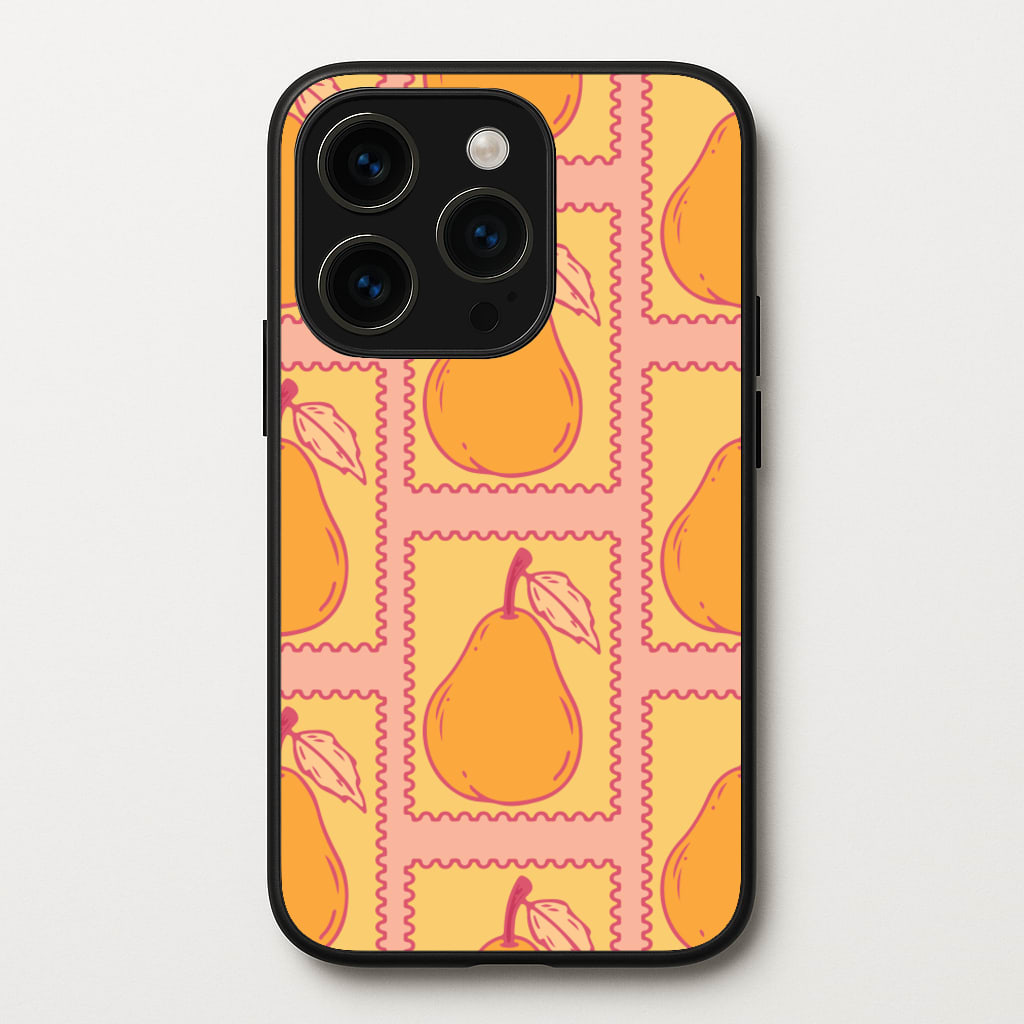 Pear Stamps Pattern - Summer Phone Case for iPhone 15 Pro