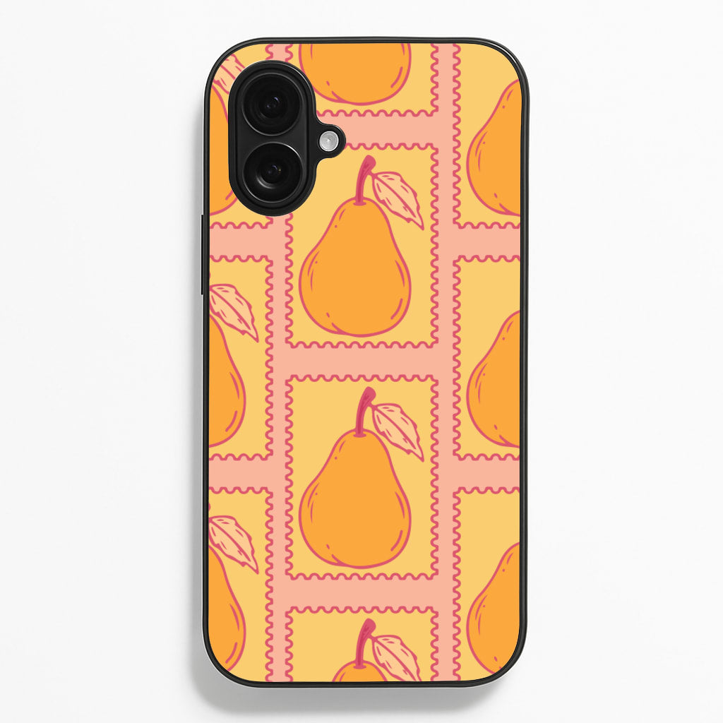 Pear Stamps Pattern - Summer Phone Case for iPhone 16 Plus