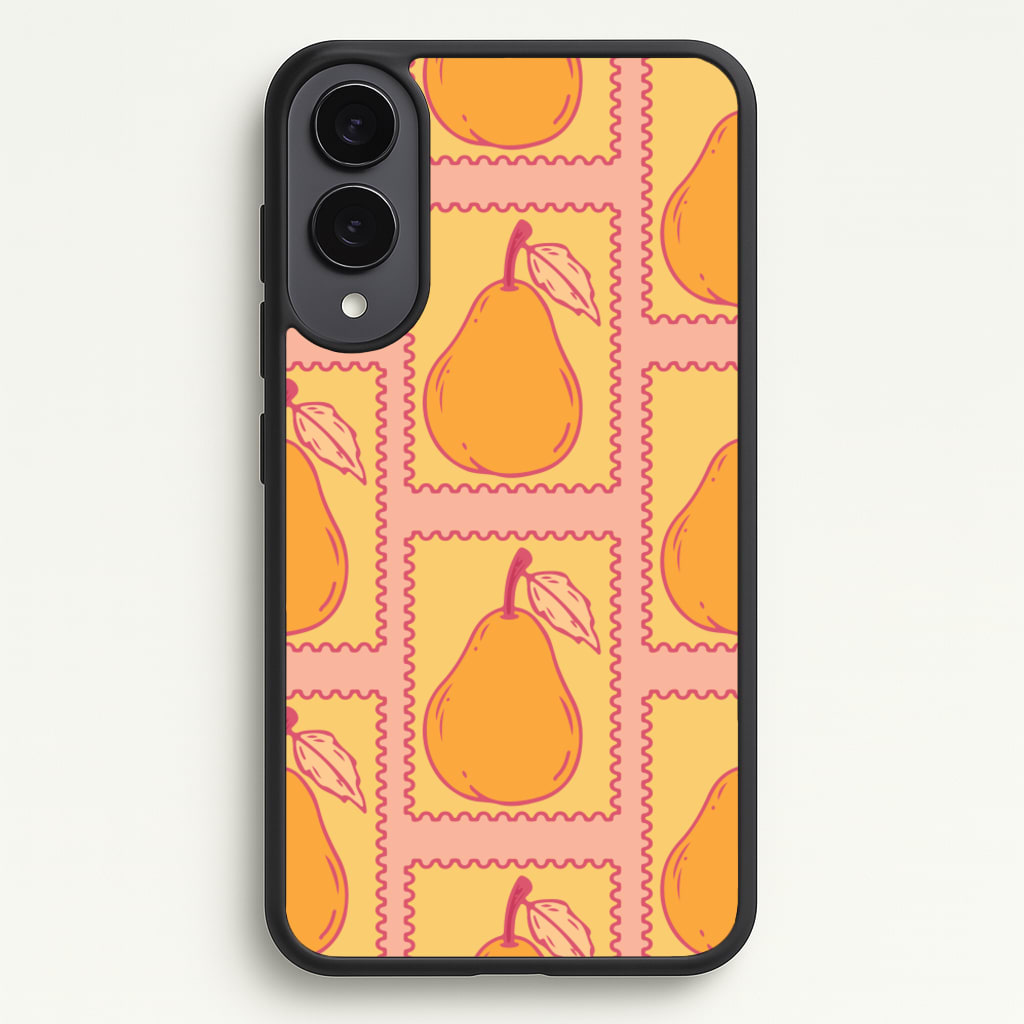Pear Stamps Pattern - Summer Phone Case for Galaxy S25 Edge