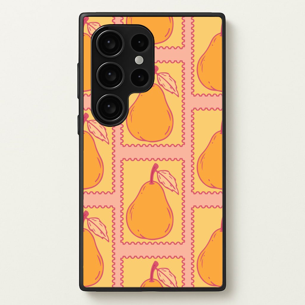 Pear Stamps Pattern - Summer Phone Case for Galaxy S24 Ultra