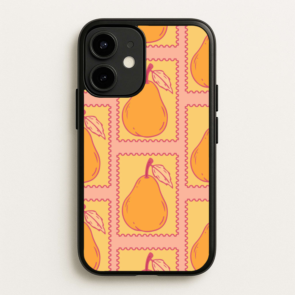 Pear Stamps Pattern - Summer Phone Case for iPhone 12 / 12 Pro