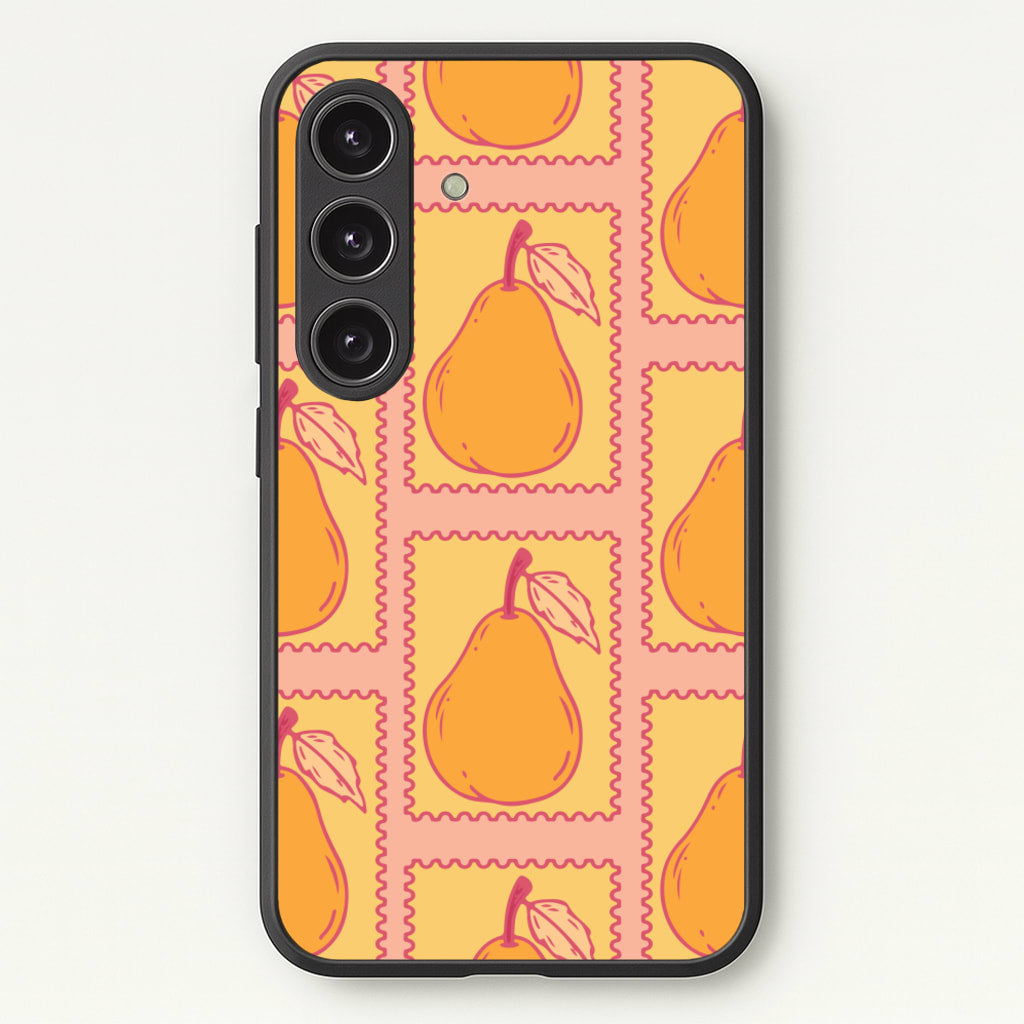 Pear Stamps Pattern - Summer Phone Case for Galaxy S25 Plus