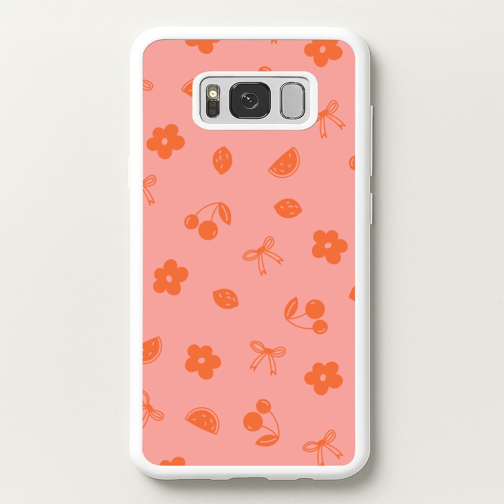 Coquette Orange Cherries Pattern - Summer Phone Case for Galaxy S8 Plus