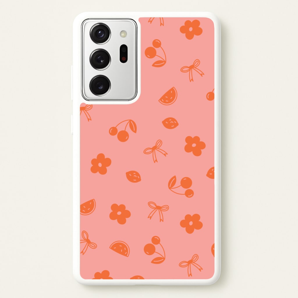 Coquette Orange Cherries Pattern - Summer Phone Case for Galaxy Note 20 Ultra
