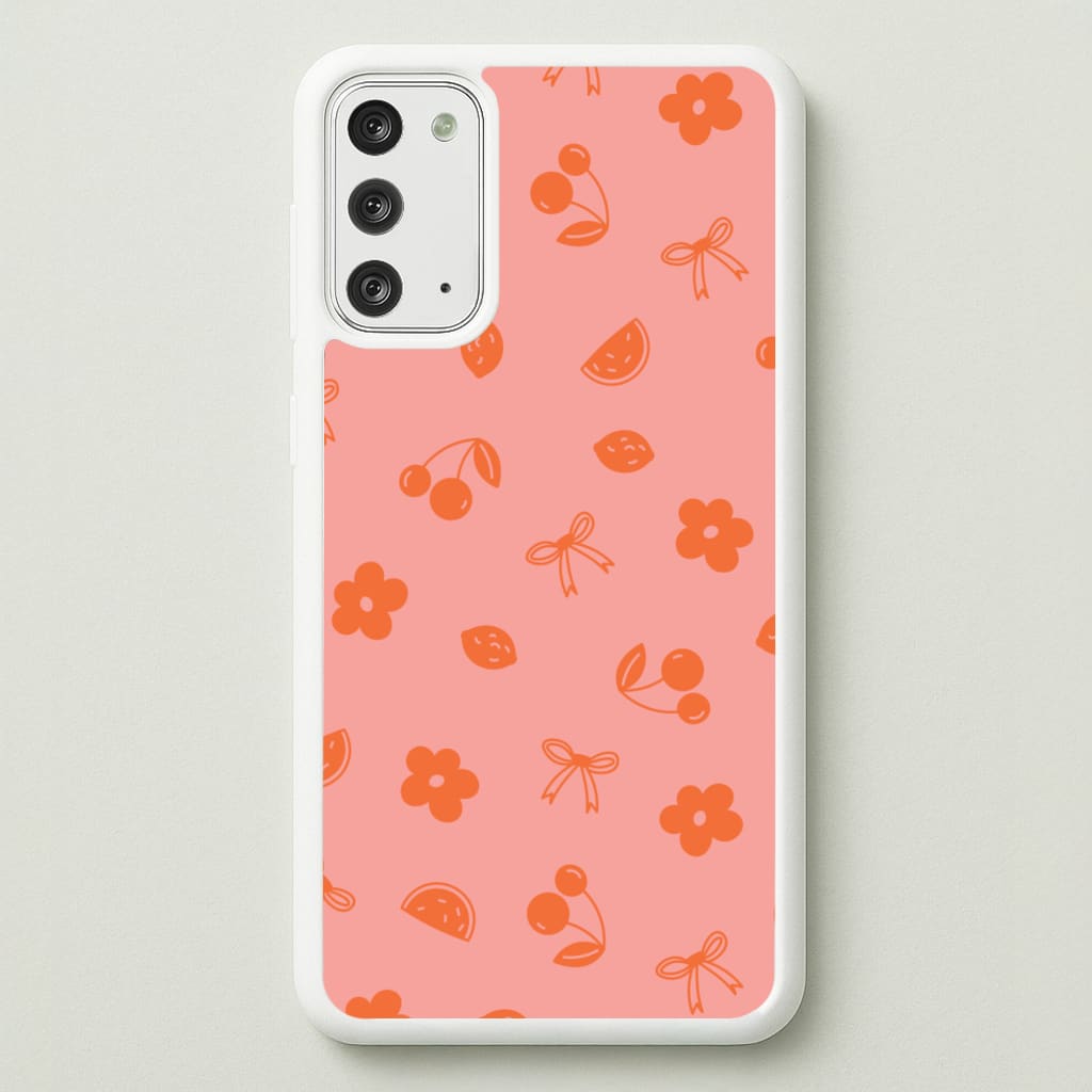 Coquette Orange Cherries Pattern - Summer Phone Case for Galaxy Note 20