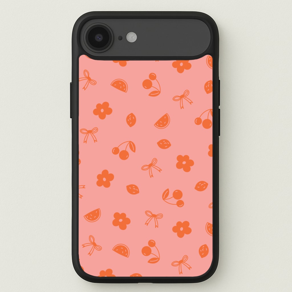 Coquette Orange Cherries Pattern Phone Case for iPhone 17 Air