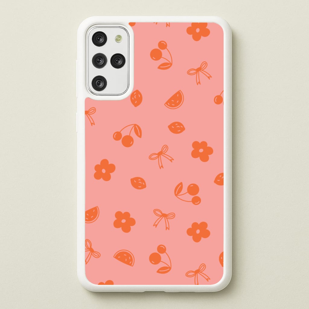 Coquette Orange Cherries Pattern - Summer Phone Case for Galaxy S20 Plus