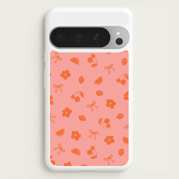 Coquette Orange Cherries Pattern - Summer Phone Case for Google Pixel 9 Pro XL