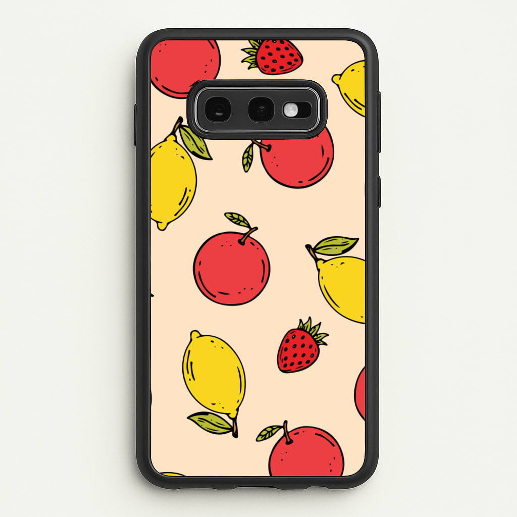Sketched Summer Fruits Pattern - Summer Phone Case for Galaxy S10e