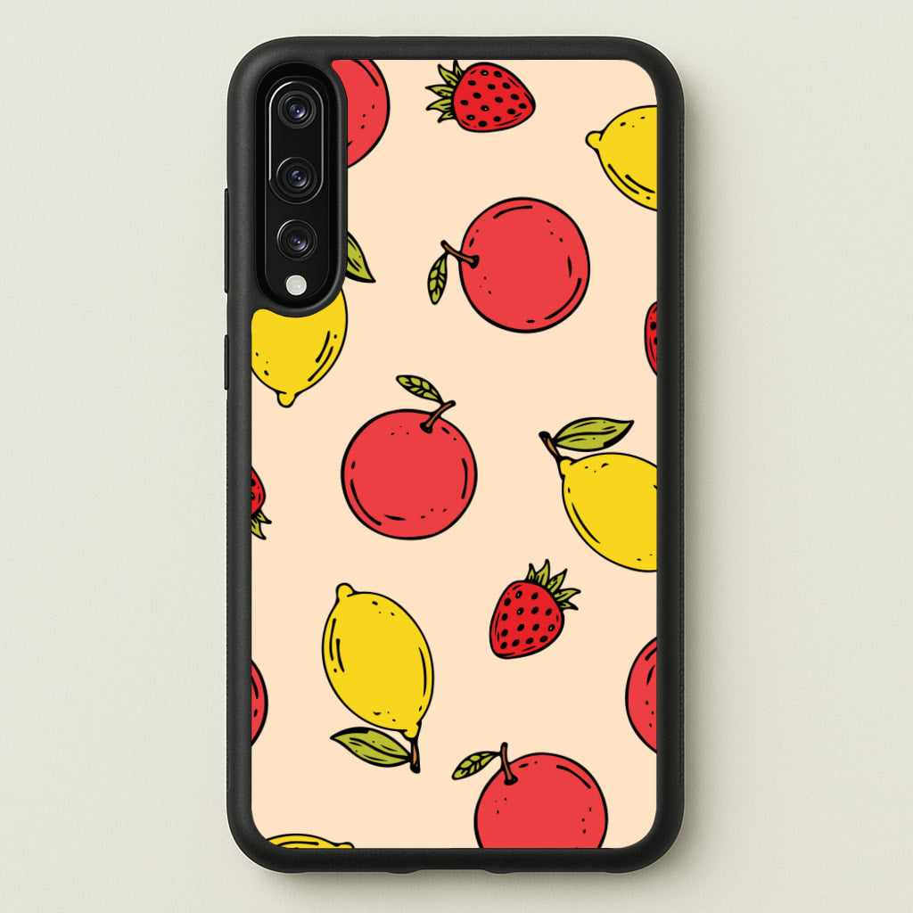 Sketched Summer Fruits Pattern - Summer Phone Case for Huawei P20 Pro