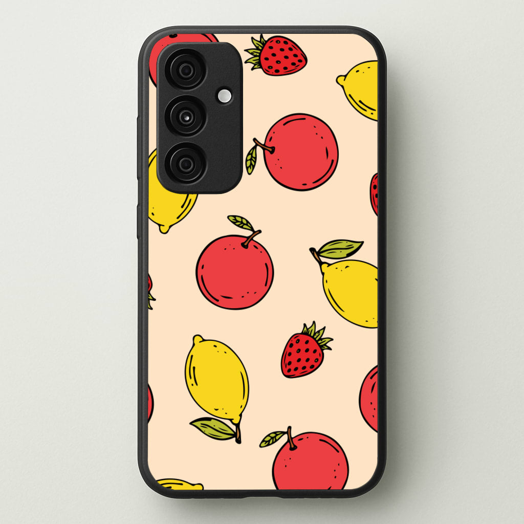 Sketched Summer Fruits Pattern - Summer Phone Case for Galaxy A35