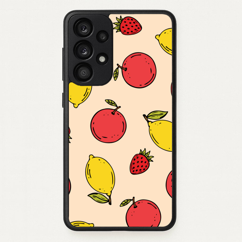 Sketched Summer Fruits Pattern - Summer Phone Case for Galaxy A53