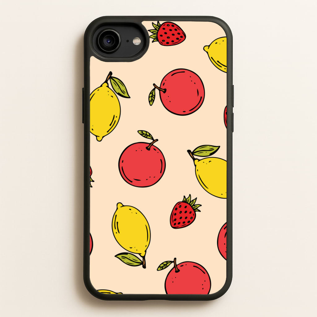 Sketched Summer Fruits Pattern - Summer Phone Case for iPhone 6 / 7 / 8 / SE