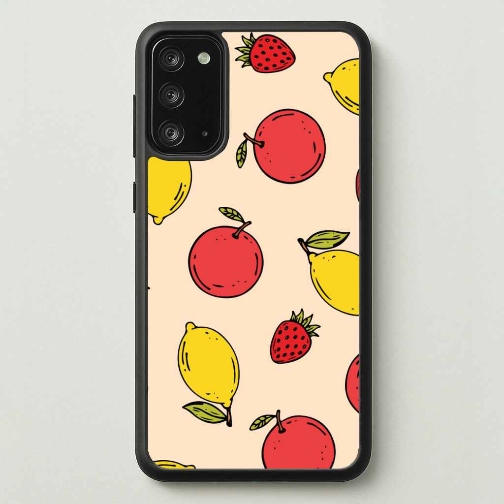 Sketched Summer Fruits Pattern - Summer Phone Case for Galaxy Note 20