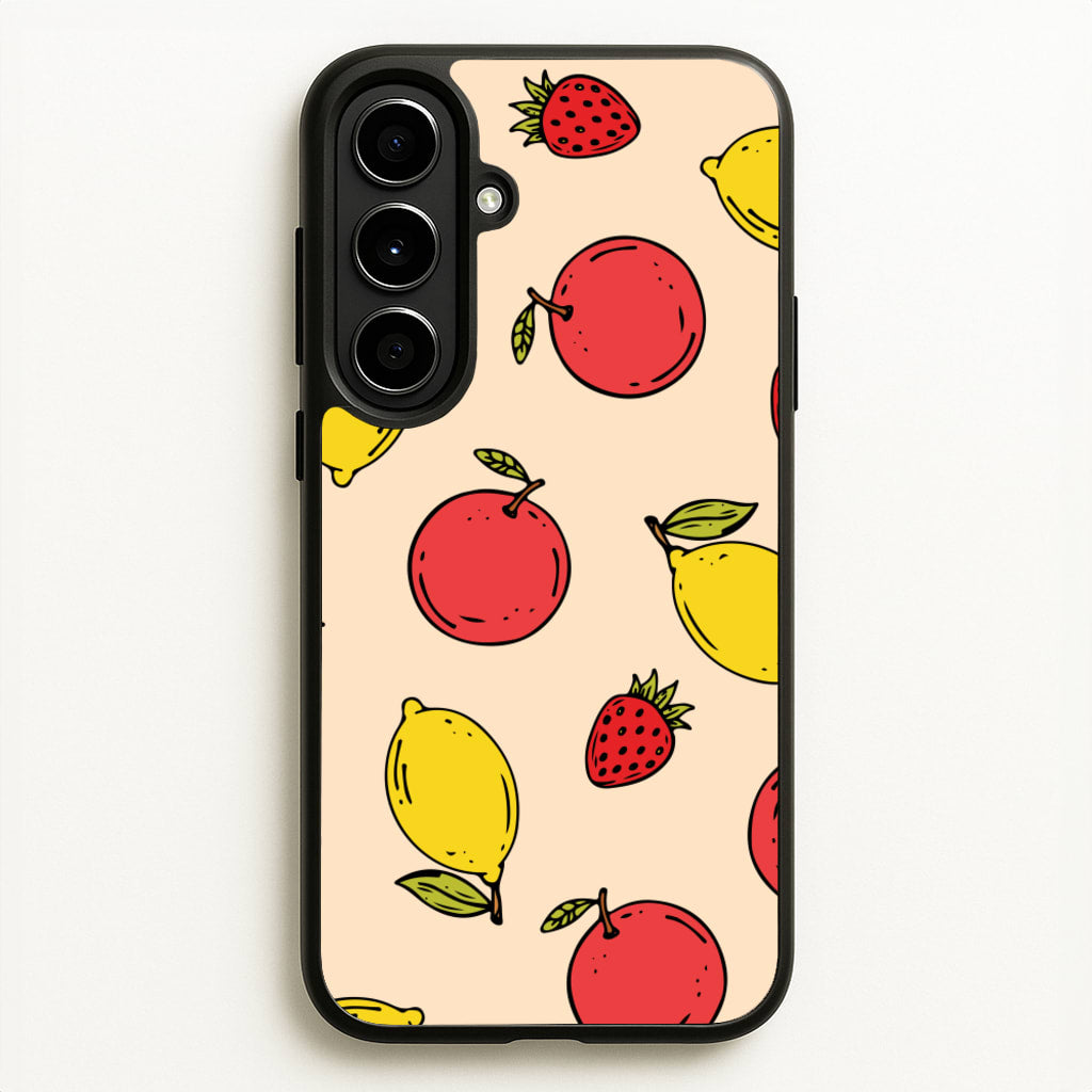 Sketched Summer Fruits Pattern - Summer Phone Case for Galaxy A56