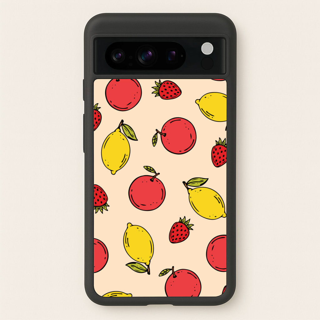 Sketched Summer Fruits Pattern - Summer Phone Case for Google Pixel 8 Pro