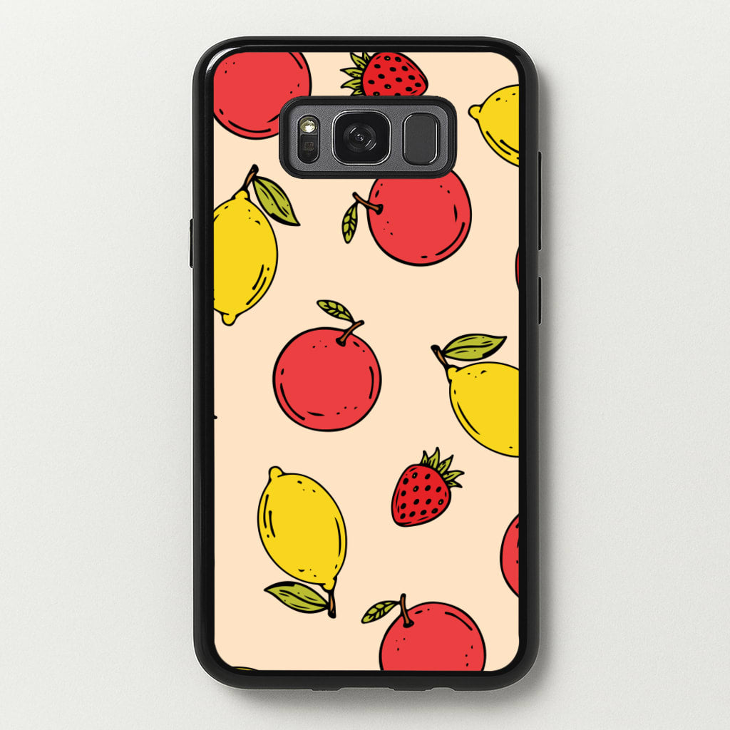 Sketched Summer Fruits Pattern - Summer Phone Case for Galaxy S8