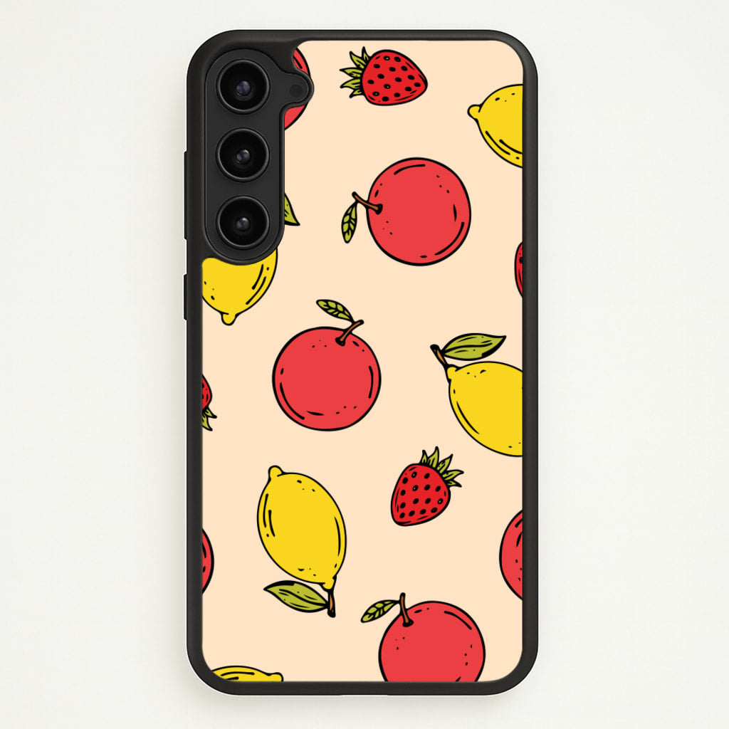 Sketched Summer Fruits Pattern - Summer Phone Case for Galaxy S23