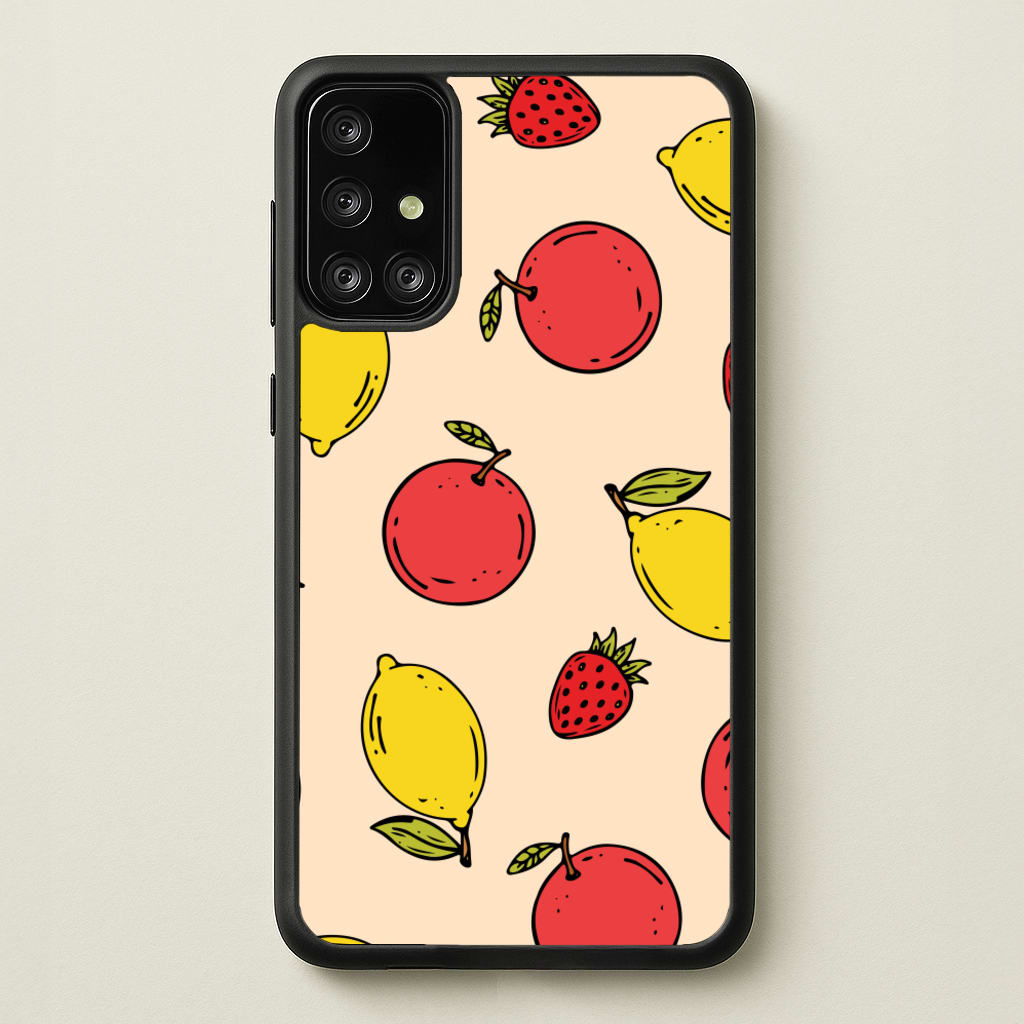 Sketched Summer Fruits Pattern - Summer Phone Case for Galaxy A71