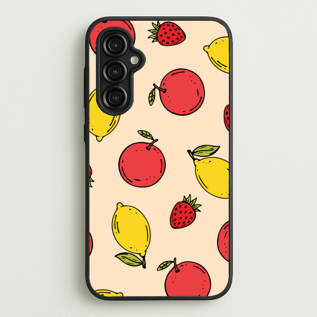 Sketched Summer Fruits Pattern - Summer Phone Case for Galaxy A14