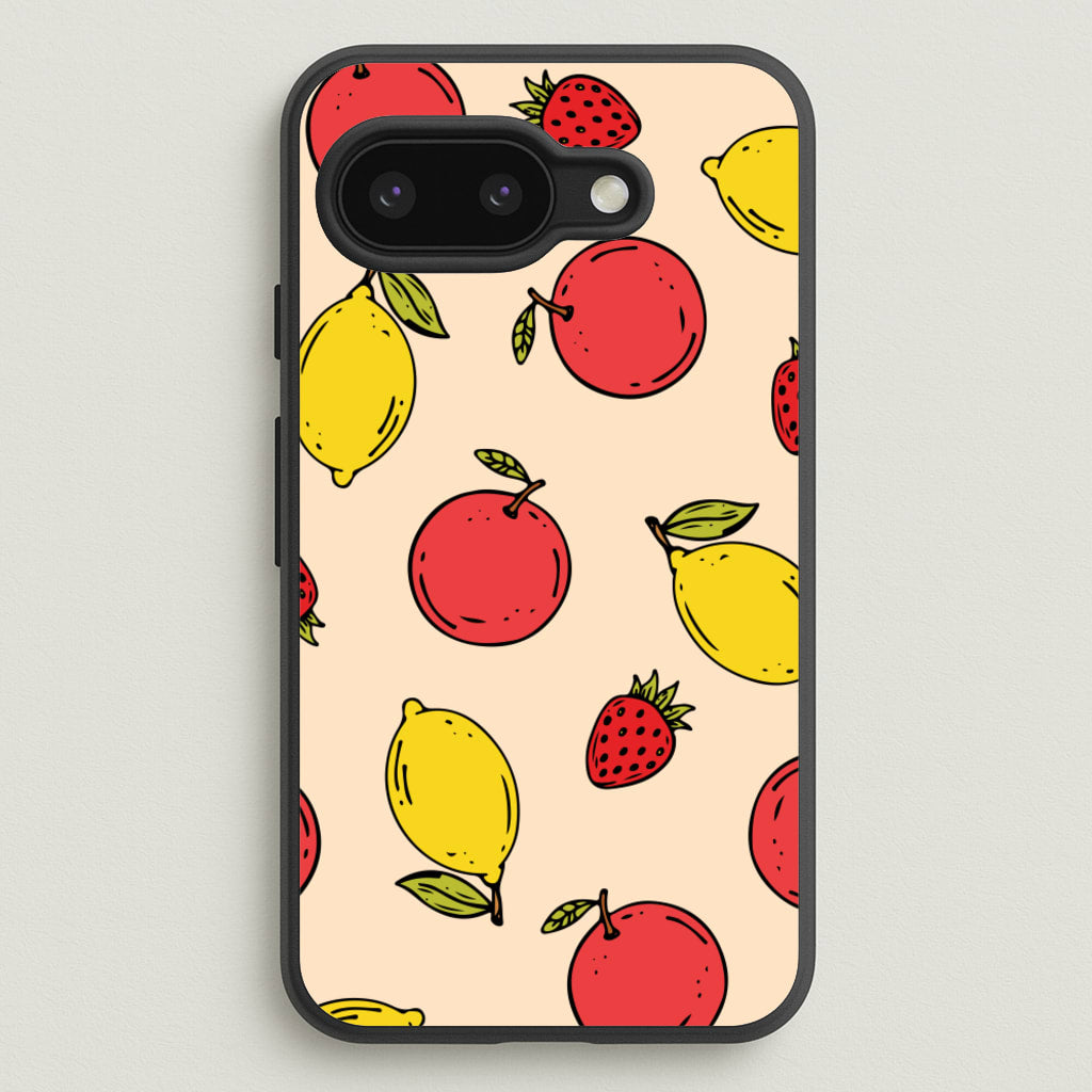 Sketched Summer Fruits Pattern - Summer Phone Case for Google Pixel 9a