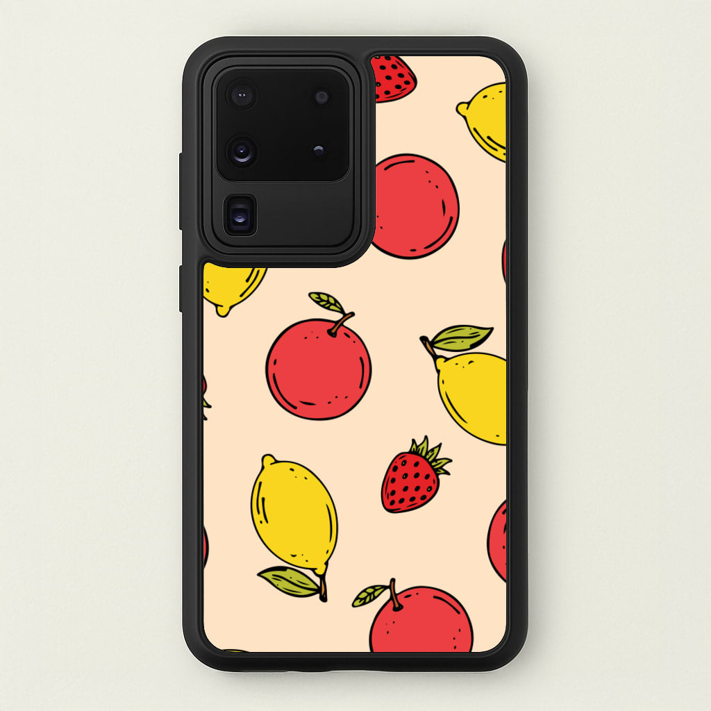 Sketched Summer Fruits Pattern - Summer Phone Case for Galaxy S20 Ultra