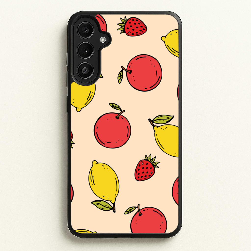 Sketched Summer Fruits Pattern - Summer Phone Case for Galaxy A36