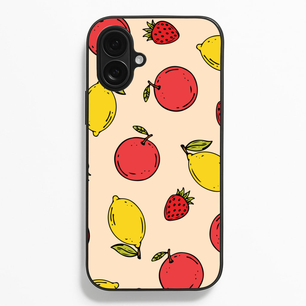 Sketched Summer Fruits Pattern Phone Case