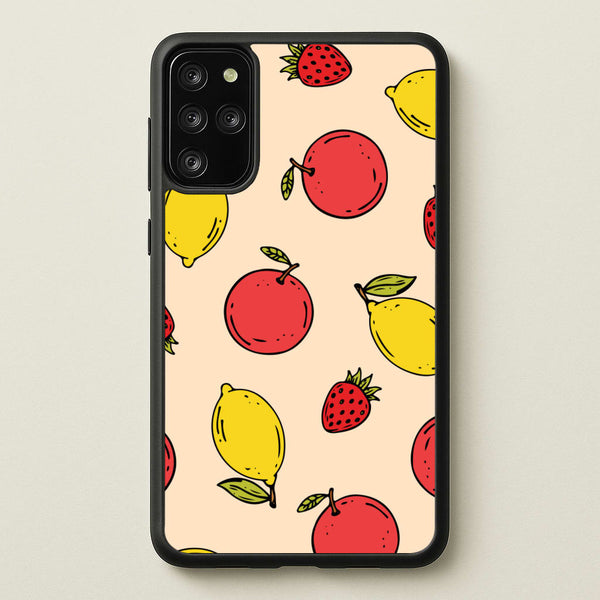Sketched Summer Fruits Pattern - Summer Phone Case for Galaxy S20 Plus