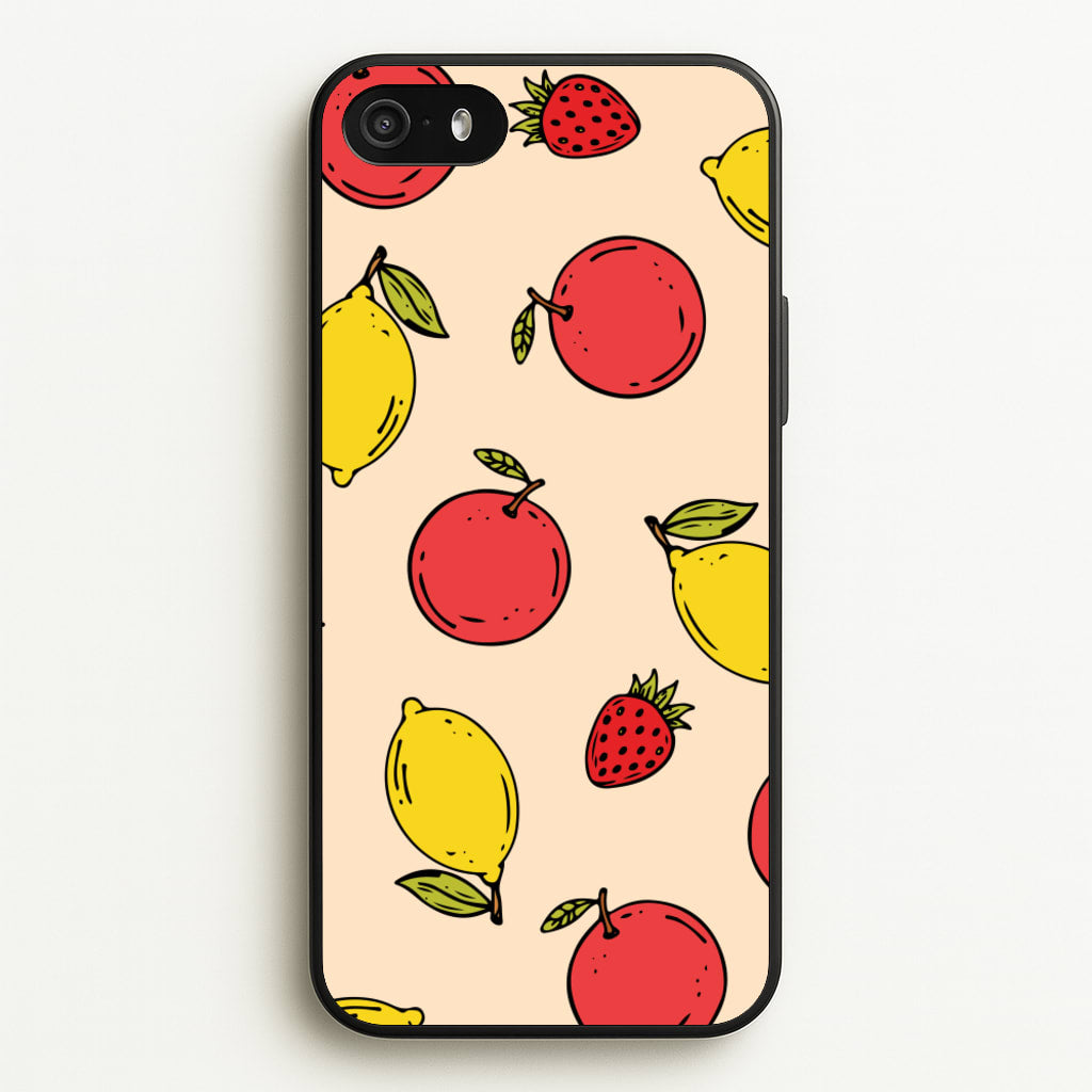 Sketched Summer Fruits Pattern - Summer Phone Case for iPhone 5 / 5s / SE 2016