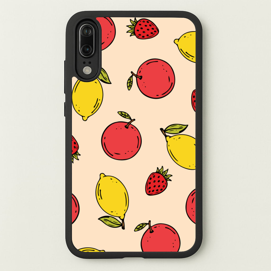 Sketched Summer Fruits Pattern - Summer Phone Case for Huawei P20