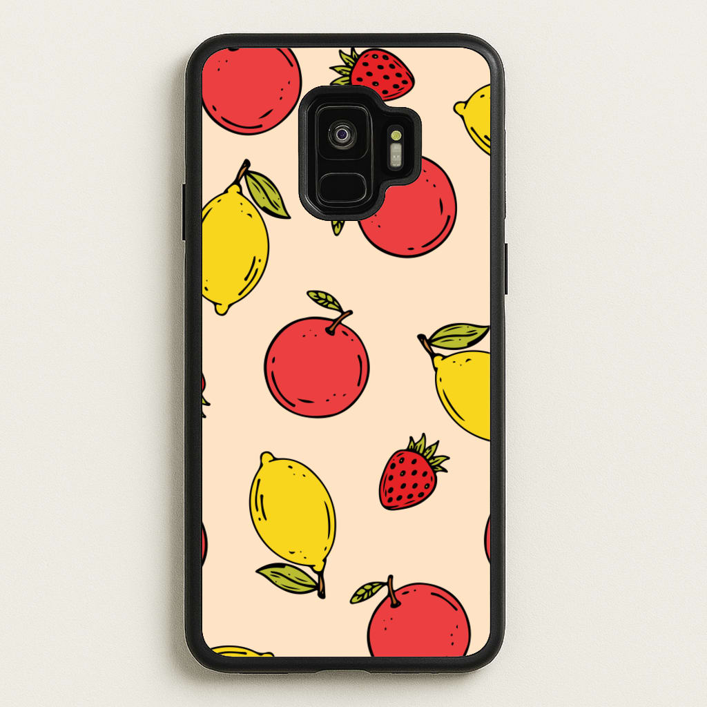 Sketched Summer Fruits Pattern - Summer Phone Case for Galaxy S9